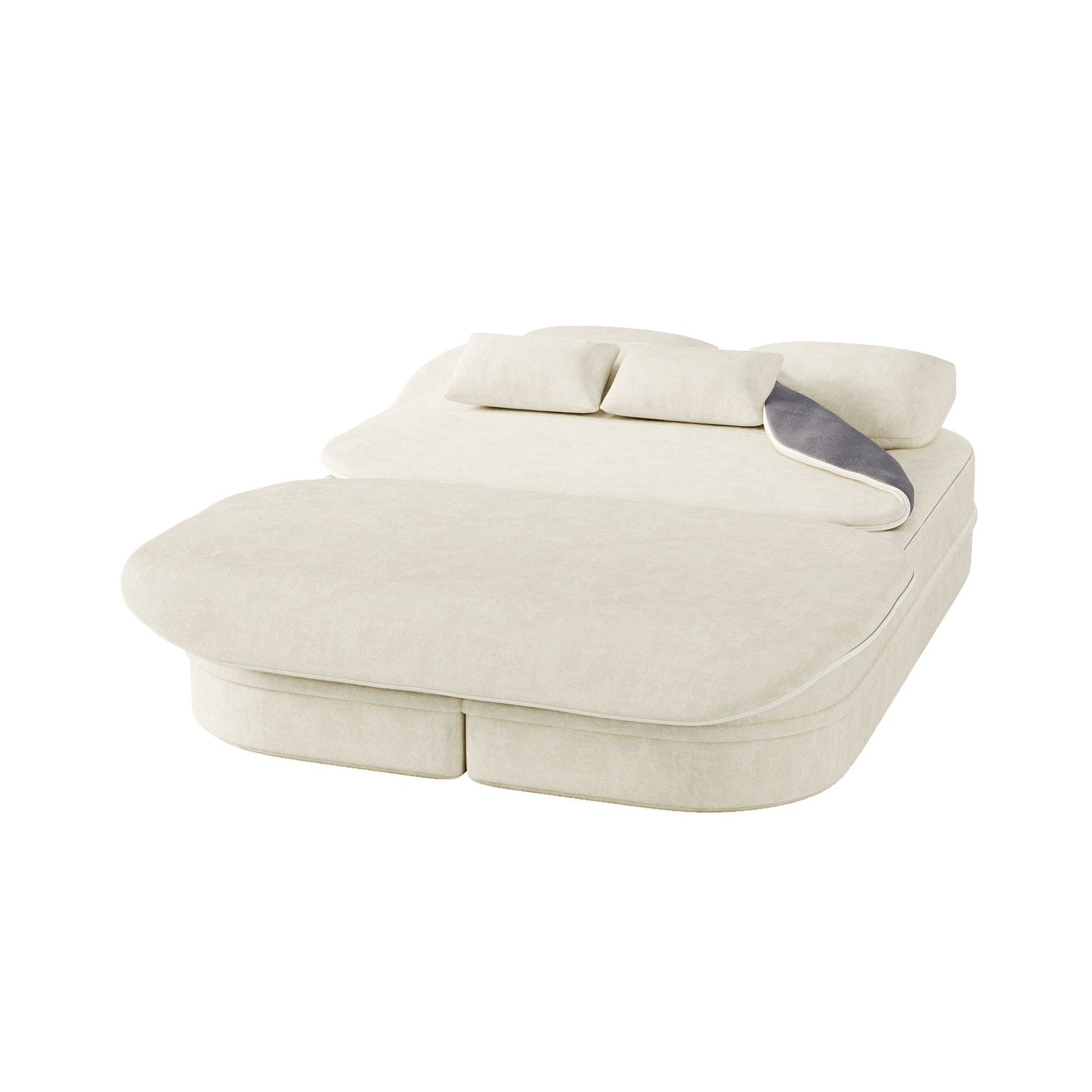 2 In 1 Foldable Sofa Bed With Multi Functional Blanket, Floor Lounge Sofa
