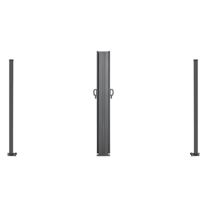 Retractable Side Awning, 71" x 236" Patio Screen with Waterproof Polyester Fabric