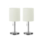 Lighting, Table Lamp, USB Port Included, Nickel, Contemporary (Set of 2)
