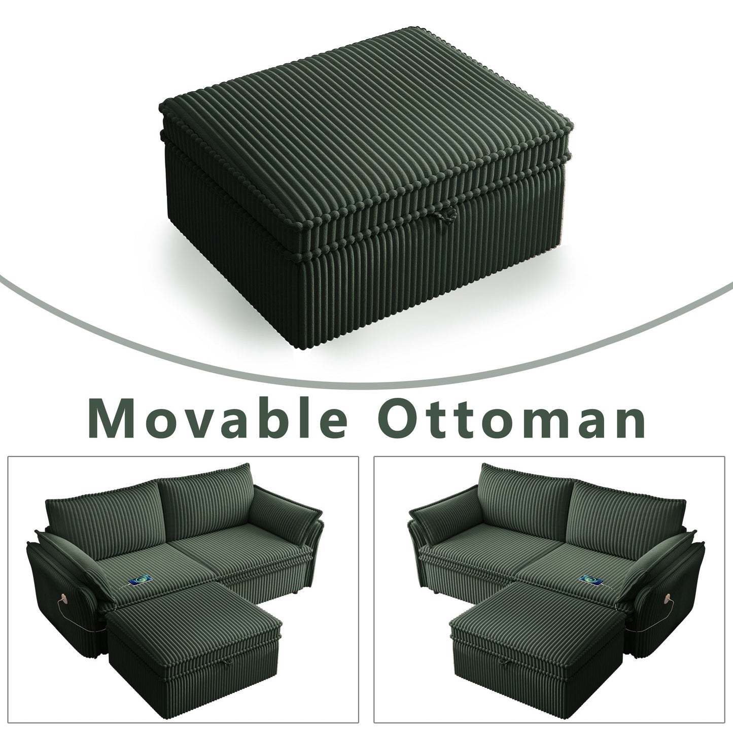 Multi-Functional 85-Inch Convertible Sofa Bed