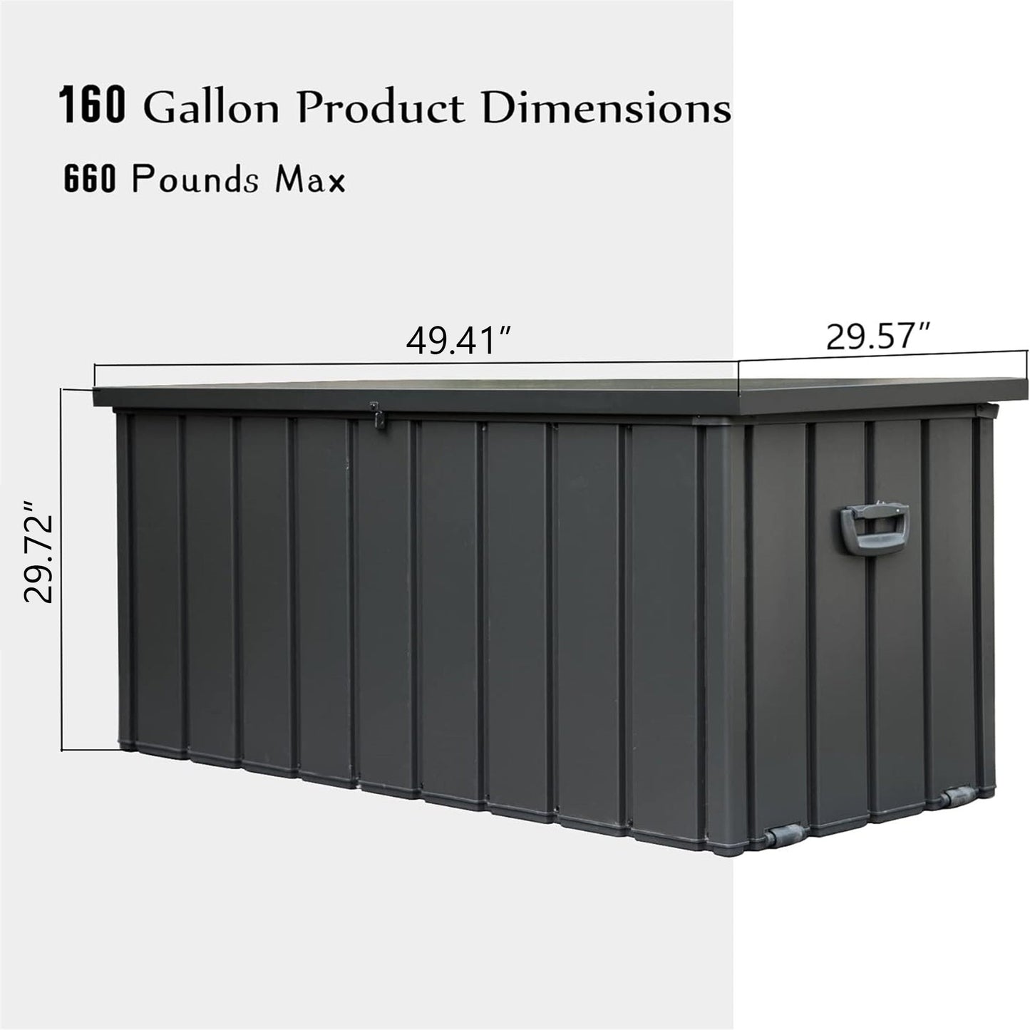 160 Gallon Outdoor Storage Deck Box Waterproof, Large Patio Storage Bin