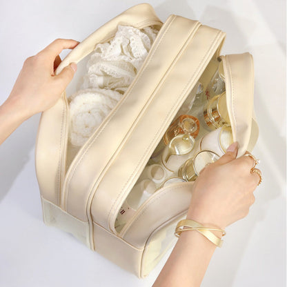 Premium Makeup Bag – Large-Capacity Cosmetic Bag for Women, Wet & Dry Separation Beach Bag, Travel-Friendly Swimsuit Wash Storage Bag