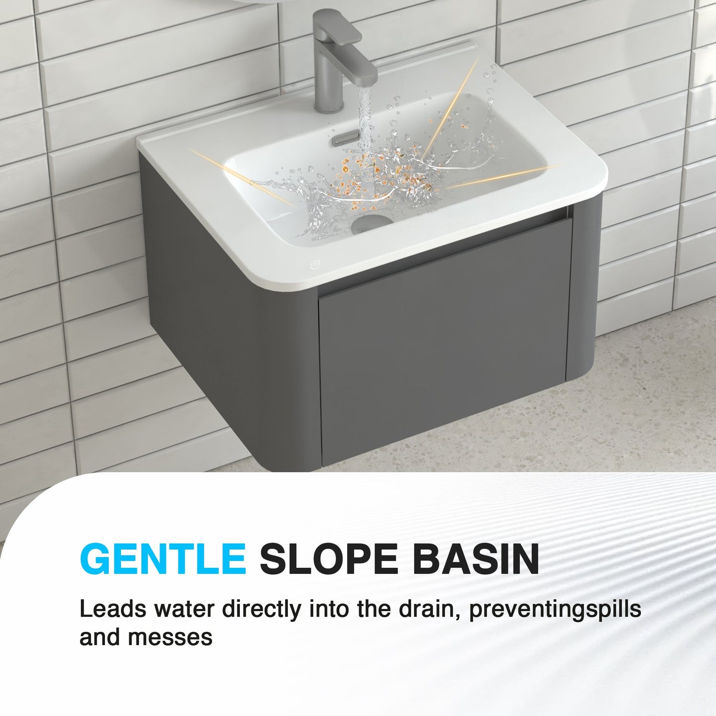 24" Wall-Mounted Bathroom Vanity