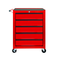 Rolling Metal Tool Chest with 5 Drawers, 20" Steel Cabinet - Red