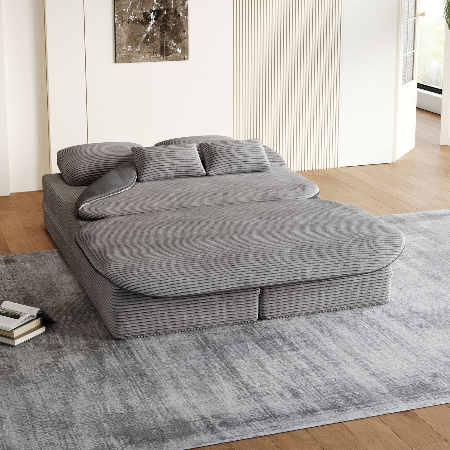 2 In 1 Foldable Sofa Bed With Multi Functional Blanket