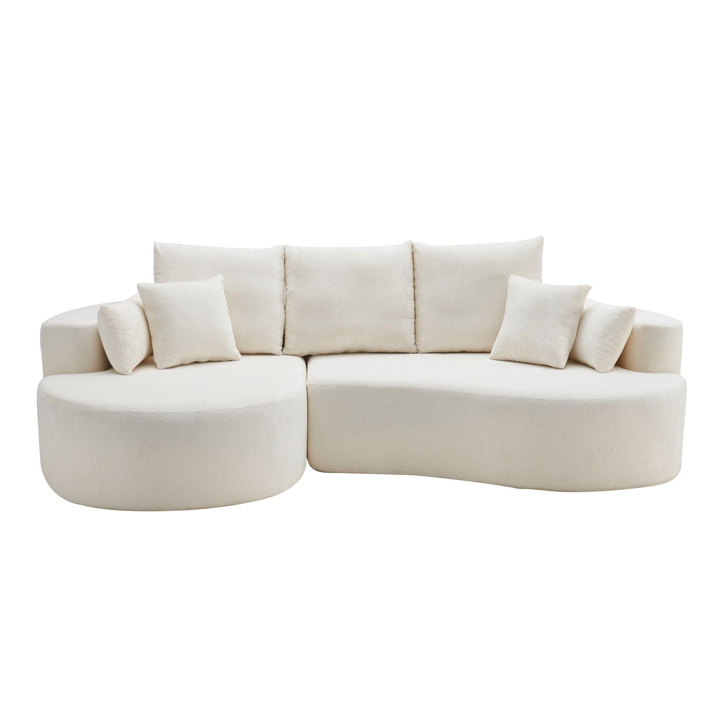 2 Piece Fabric Cloud Curved Sectional Sofa With Chaise