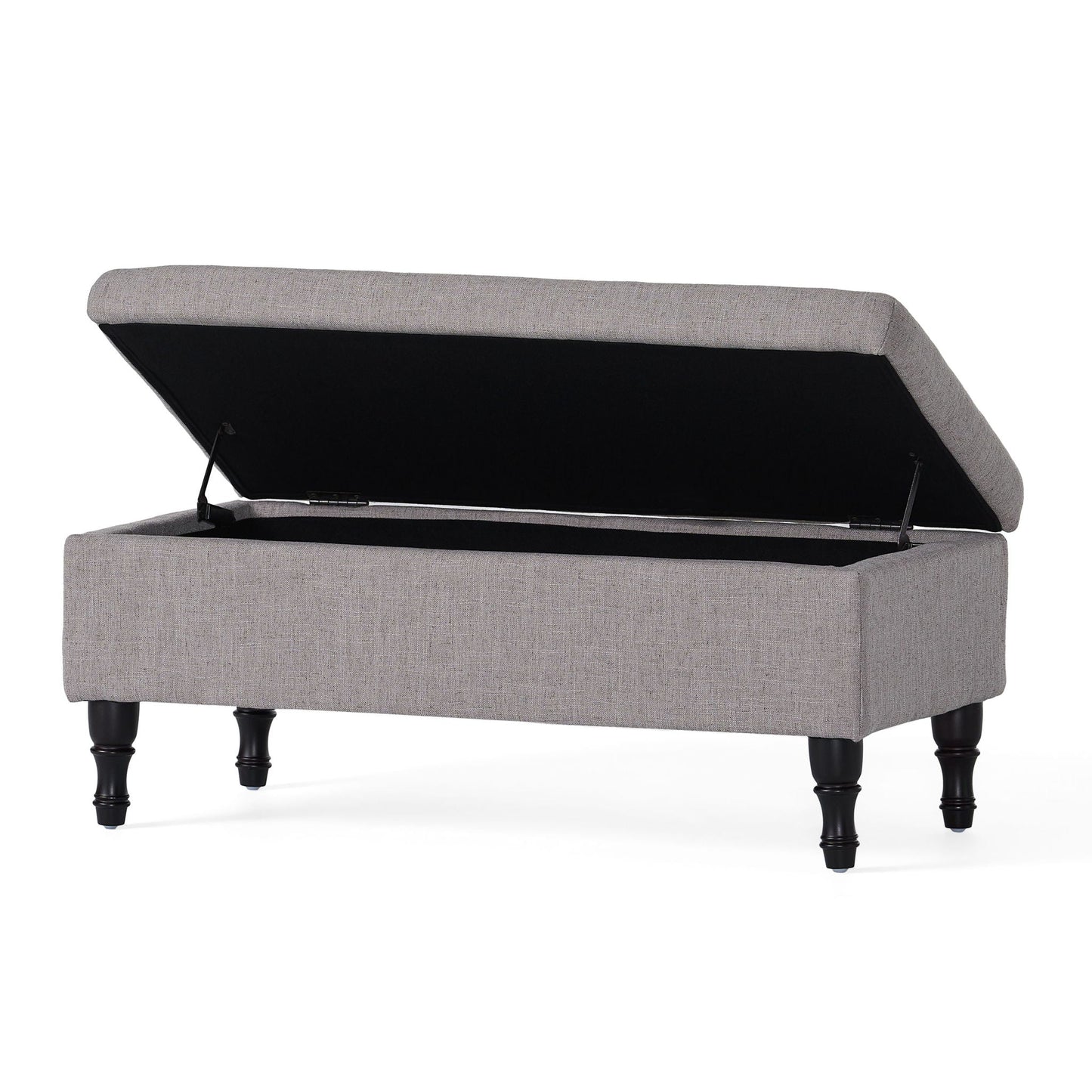 Dean Fabric Storage Wide Tufted Rectangle Ottoman - Gray