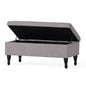 Dean Fabric Storage Wide Tufted Rectangle Ottoman - Gray