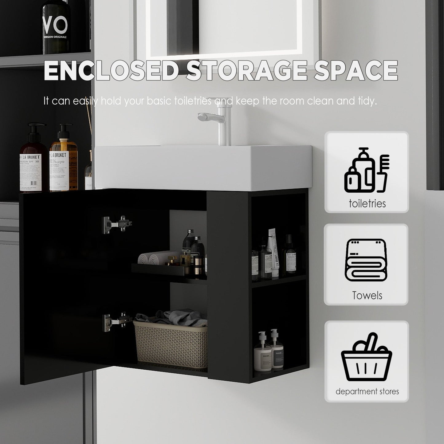 21.6 Inch Floating Bathroom Vanity with Sink