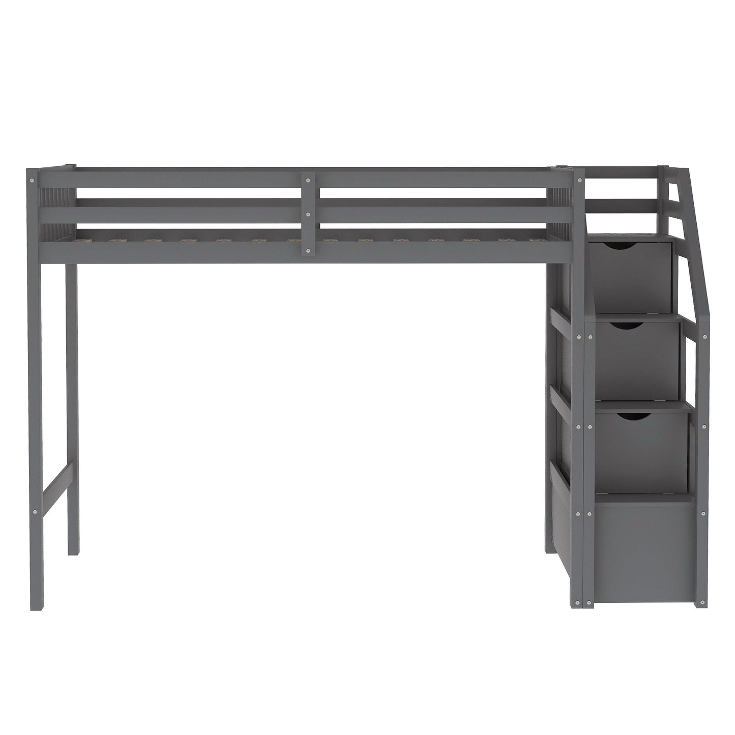 Loft Bed With Staircase And Storage