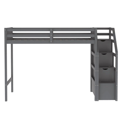Loft Bed With Staircase And Storage