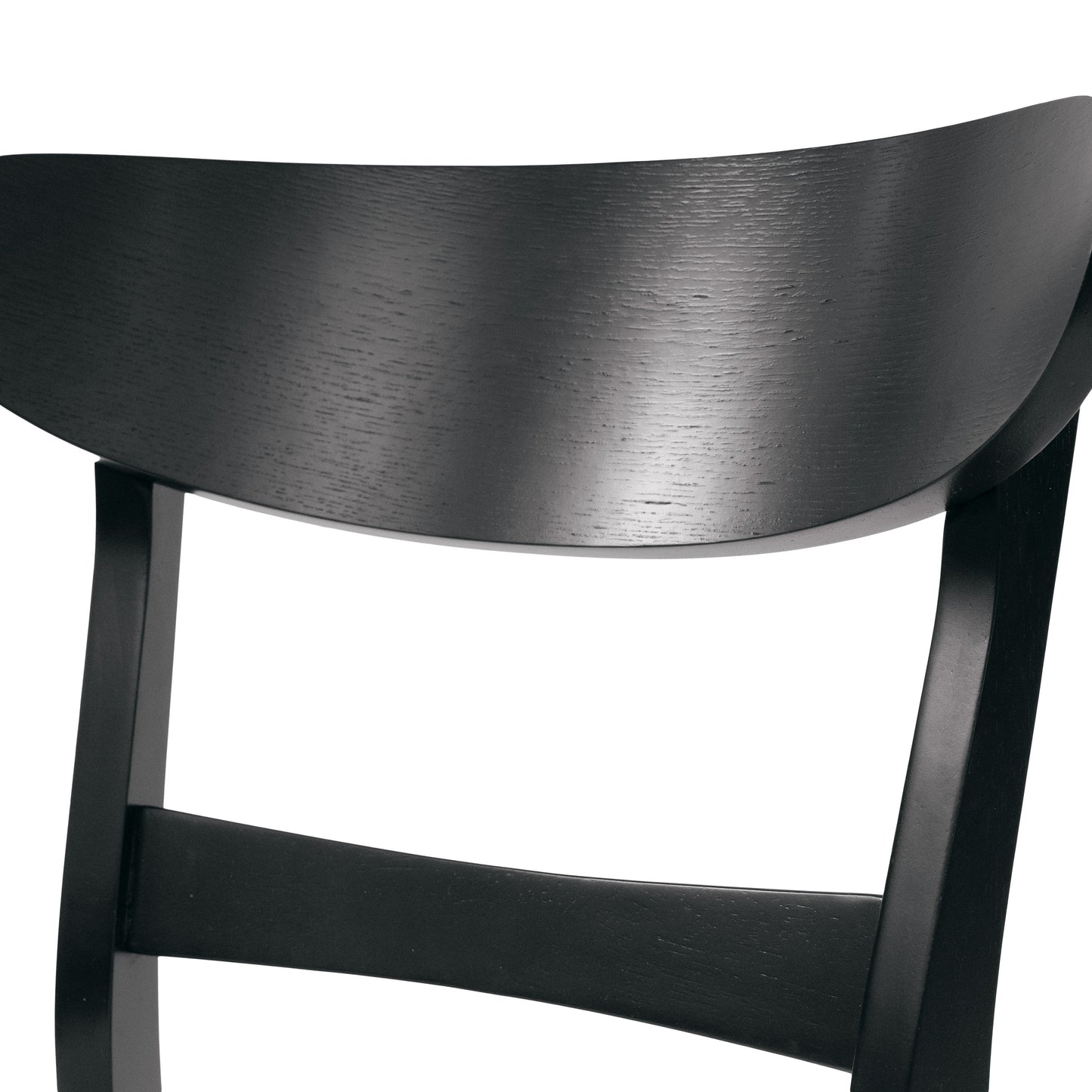 Set of 2 Mid-Century Dining Chairs - Upholstered Seat, Rubberwood Legs