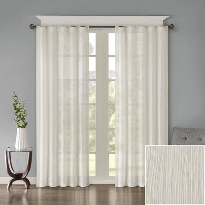 Solid Crushed Curtain Panel Pair (2 Pcs Window Panels)