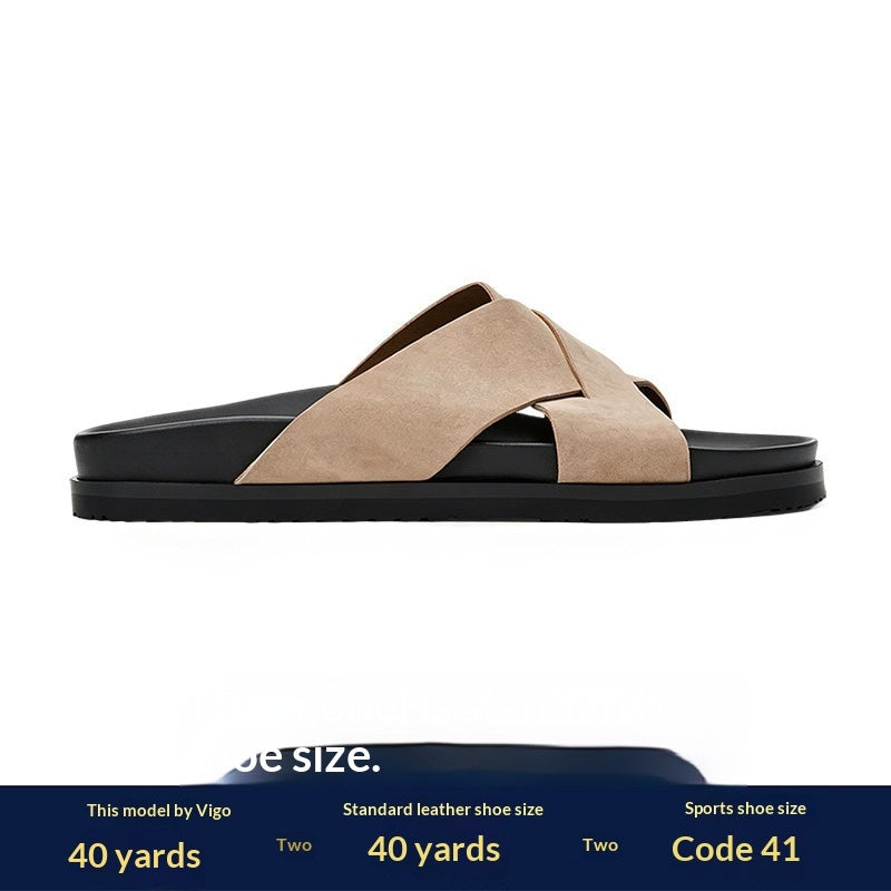 Men's Summer Breathable Cross-style Casual Fashionable Open-toe Slippers
