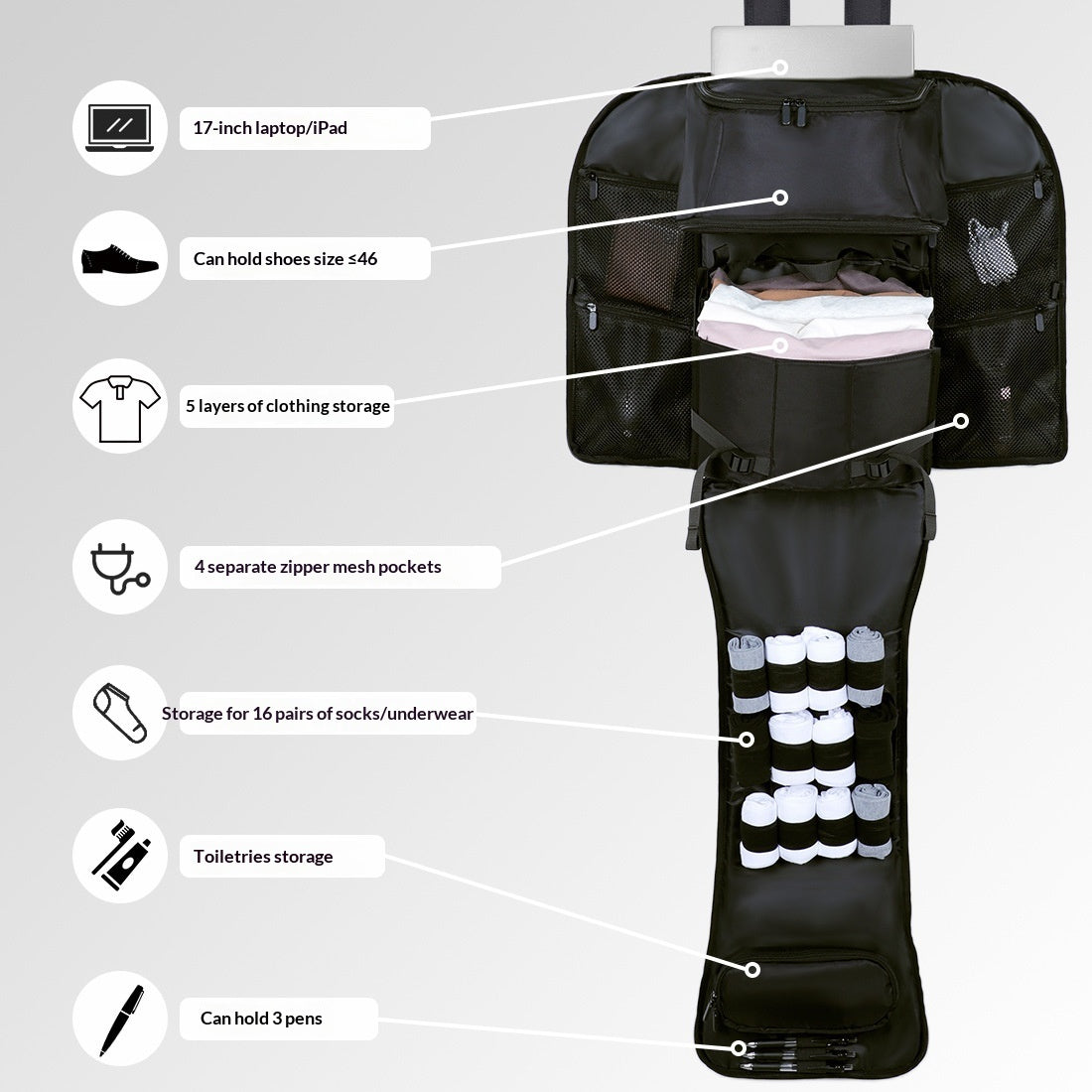 Cross-border New Mens Waterproof Large-capacity