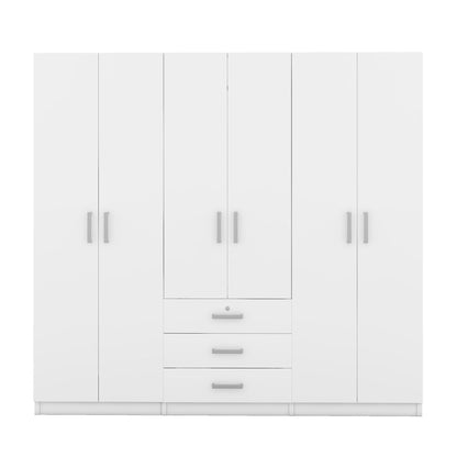 6 Doors Wardrobe Storage For Bedroom, With Big Drawers