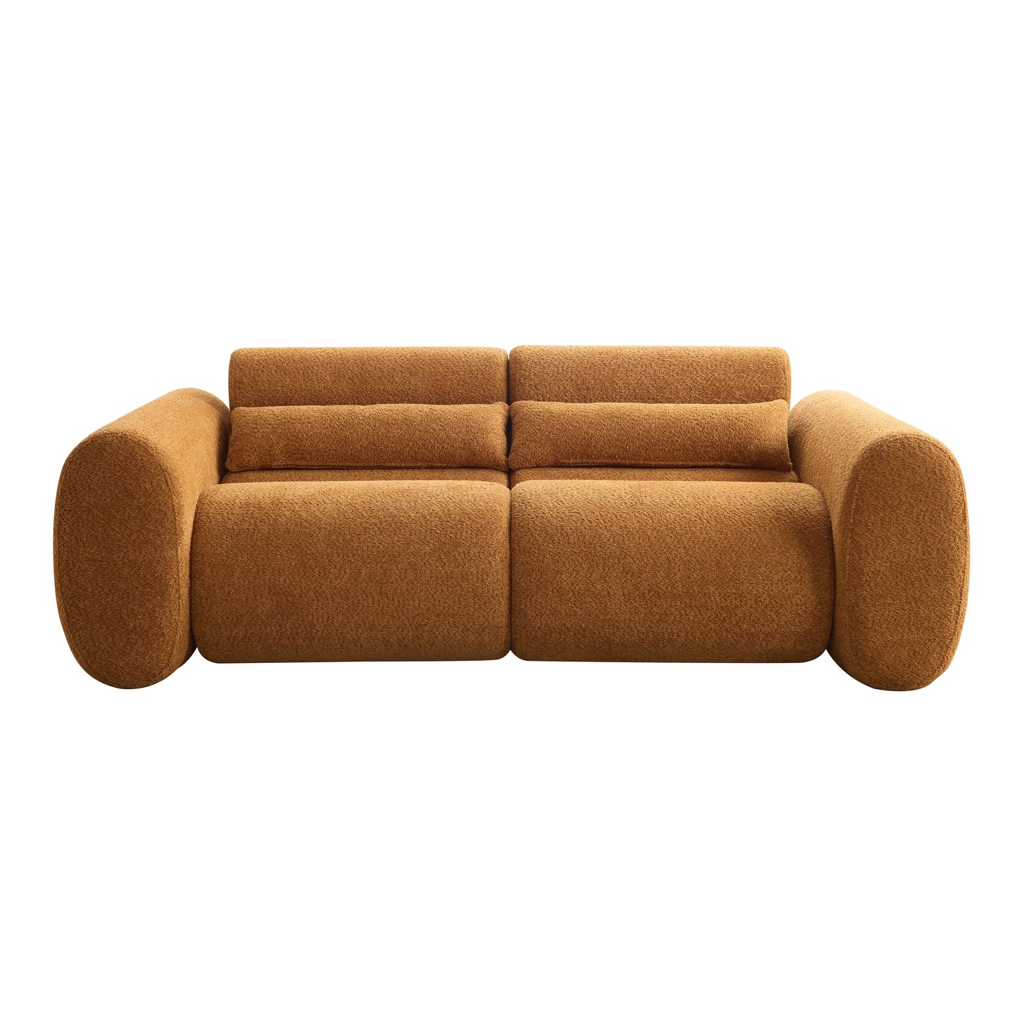 79 in. Round Arm Cloud Curved 3-Seater Modern Upholstered Boucle Sofa