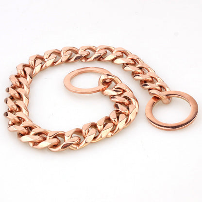 Two-tone Polished Gold Titanium Steel Necklace