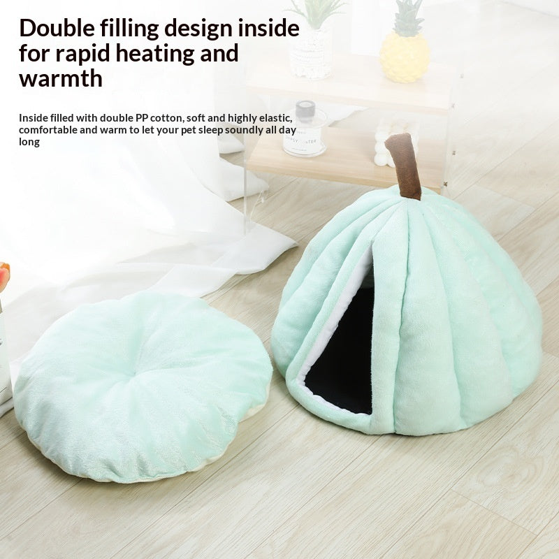 Four-season Universal Pumpkin-shaped Cat Bed