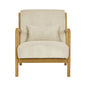 Corduroy Upholstered Wooden Armchair