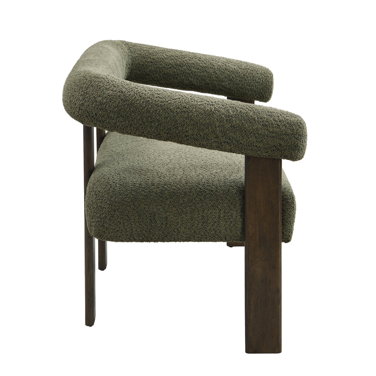 Round Armrest Loveseat (Green + Brown)