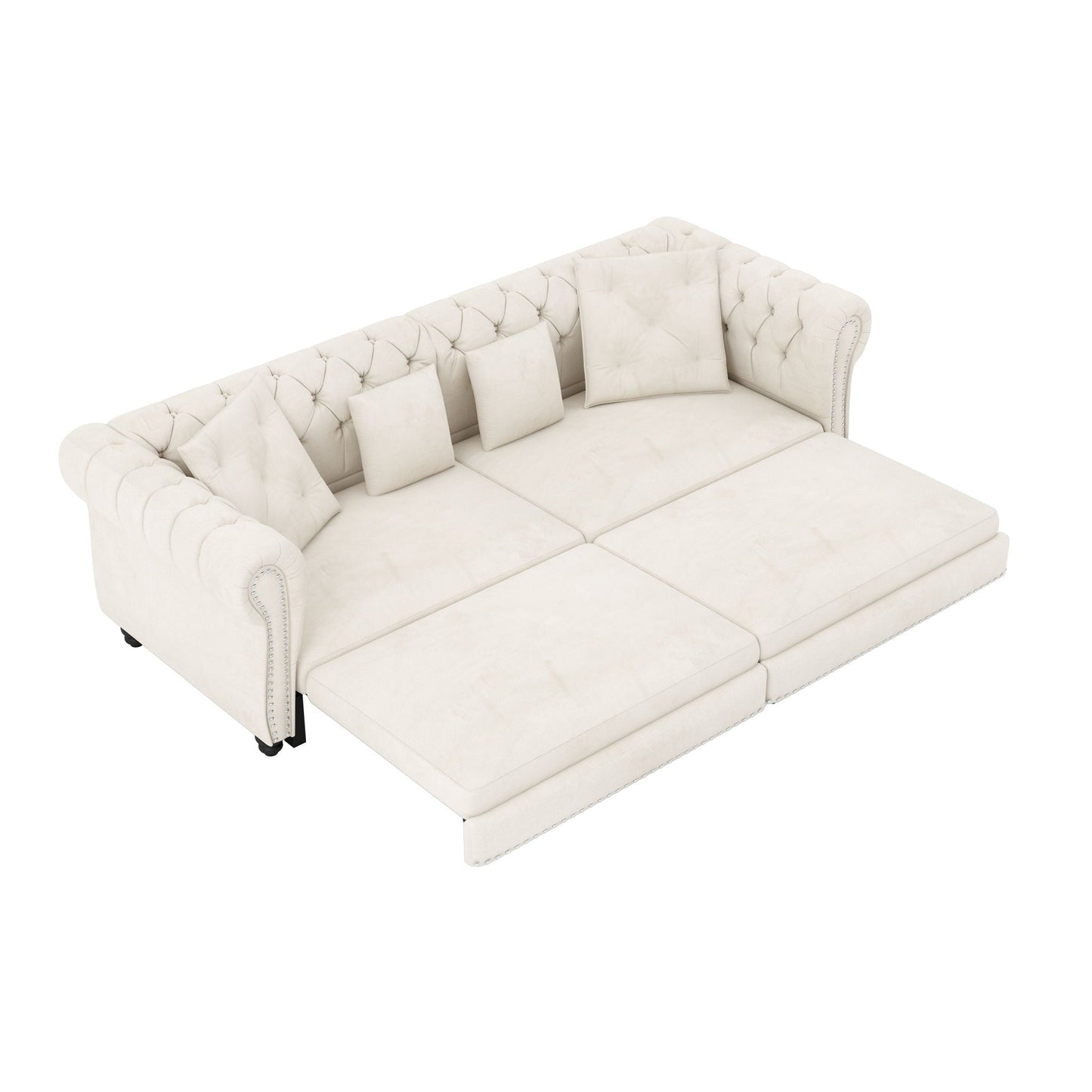 3 In 1 Pull Out Convertible Sleeper Sofa Bed, King Size, Chaise Lounge