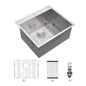 Premium Laundry Drop In Utility Sink 16 Gauge Stainless Steel, Topmount