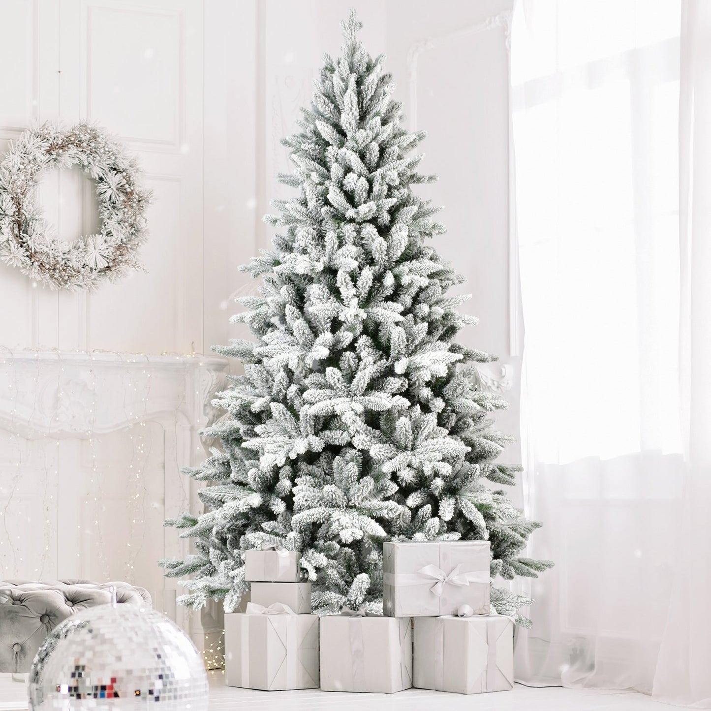 7ft Flocked Christmas Tree with 1514 Tips