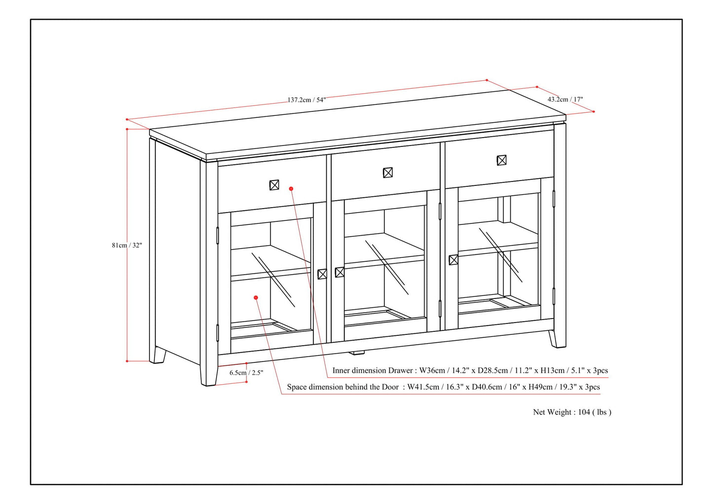 Cosmopolitan - Handcrafted Sideboard Buffet