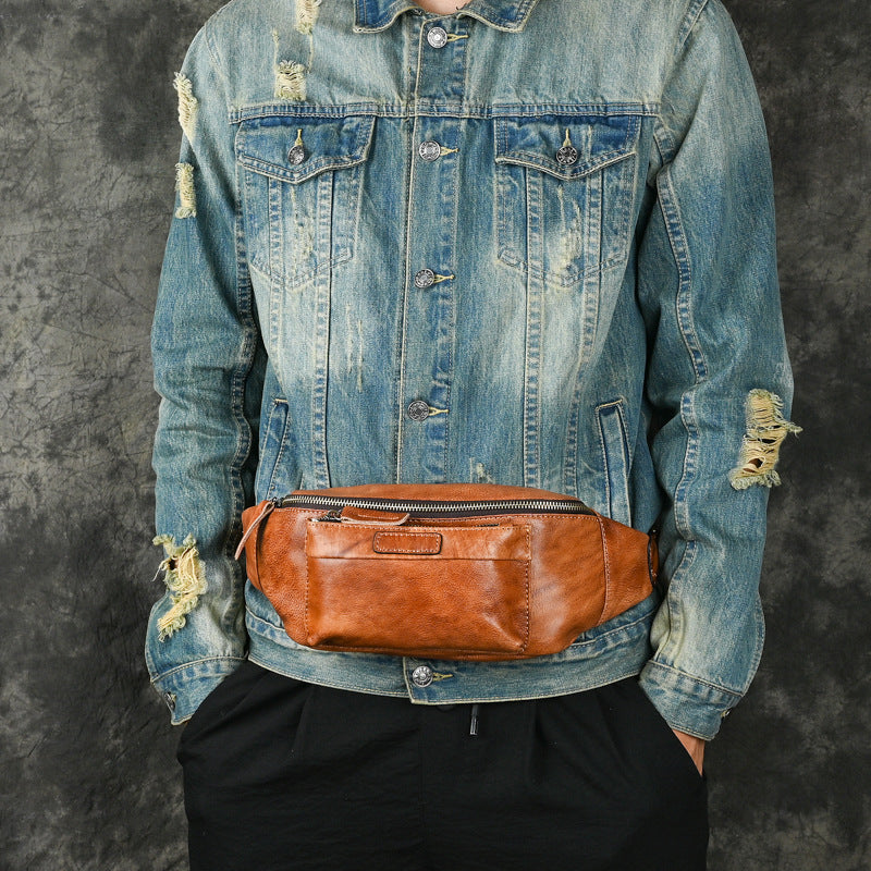 Retro Casual Genuine Leather Chest Bag