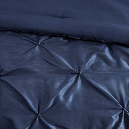 7 Piece Tufted Comforter Set Navy King