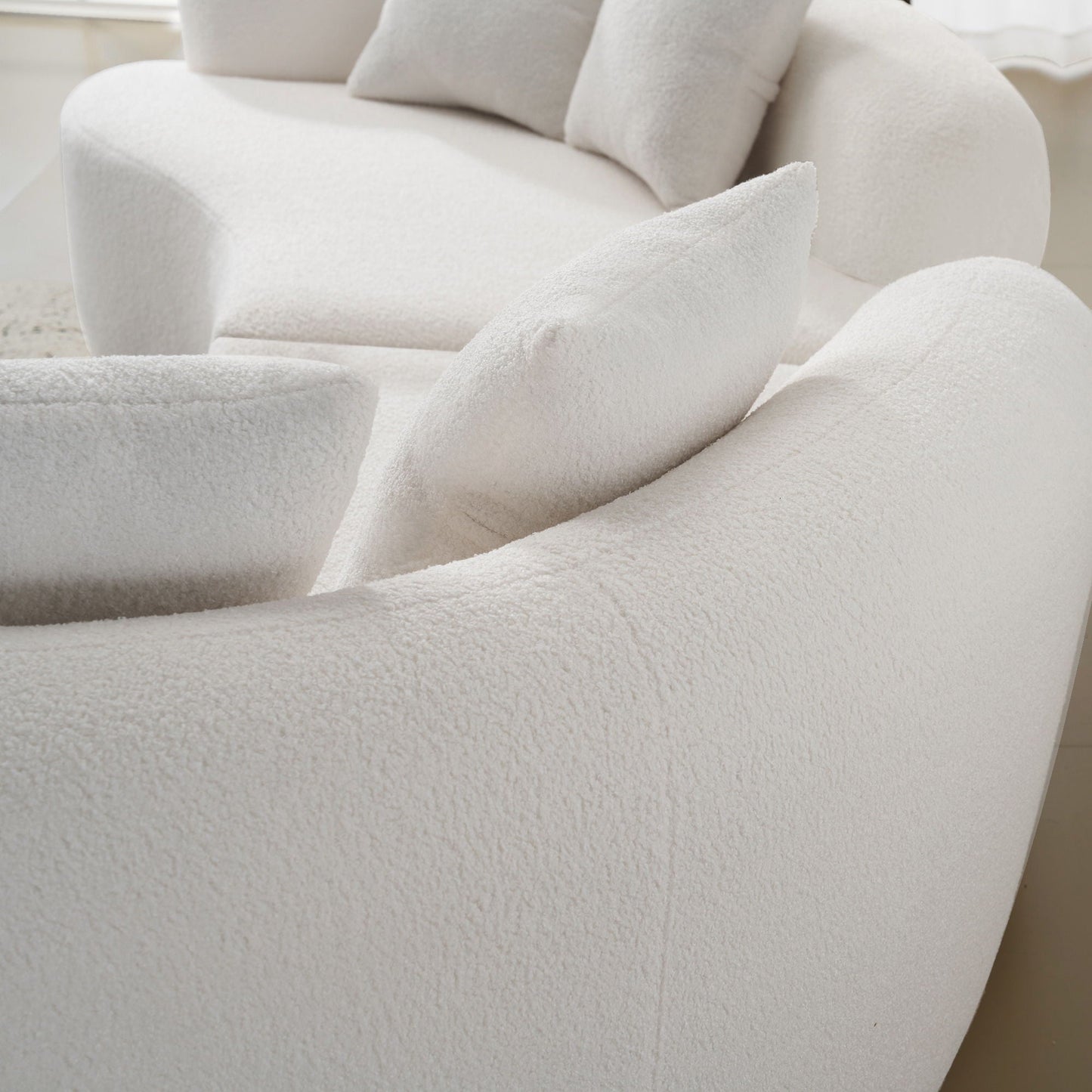 Curved 4 Seater Full Compression Sponge Sofa