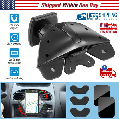 Car Phone Holder CD Slot Phone Mount Stand 360¡ Rotatable Magnetic Smartphone GPS Hands-free Driving Holder For iPhone XS/XS Max/Samsung Galaxy S11/S1