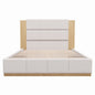 Modern Upholstered Platform Bed With Extended Headboard