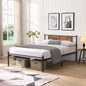 California King Bed Frame - Stylish Design with Wood Panel Headboard