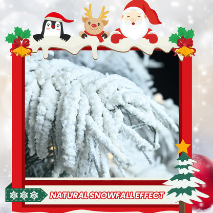 8ft Flocked Scarecrow-Shaped Christmas Tree with 470 Warm Lights