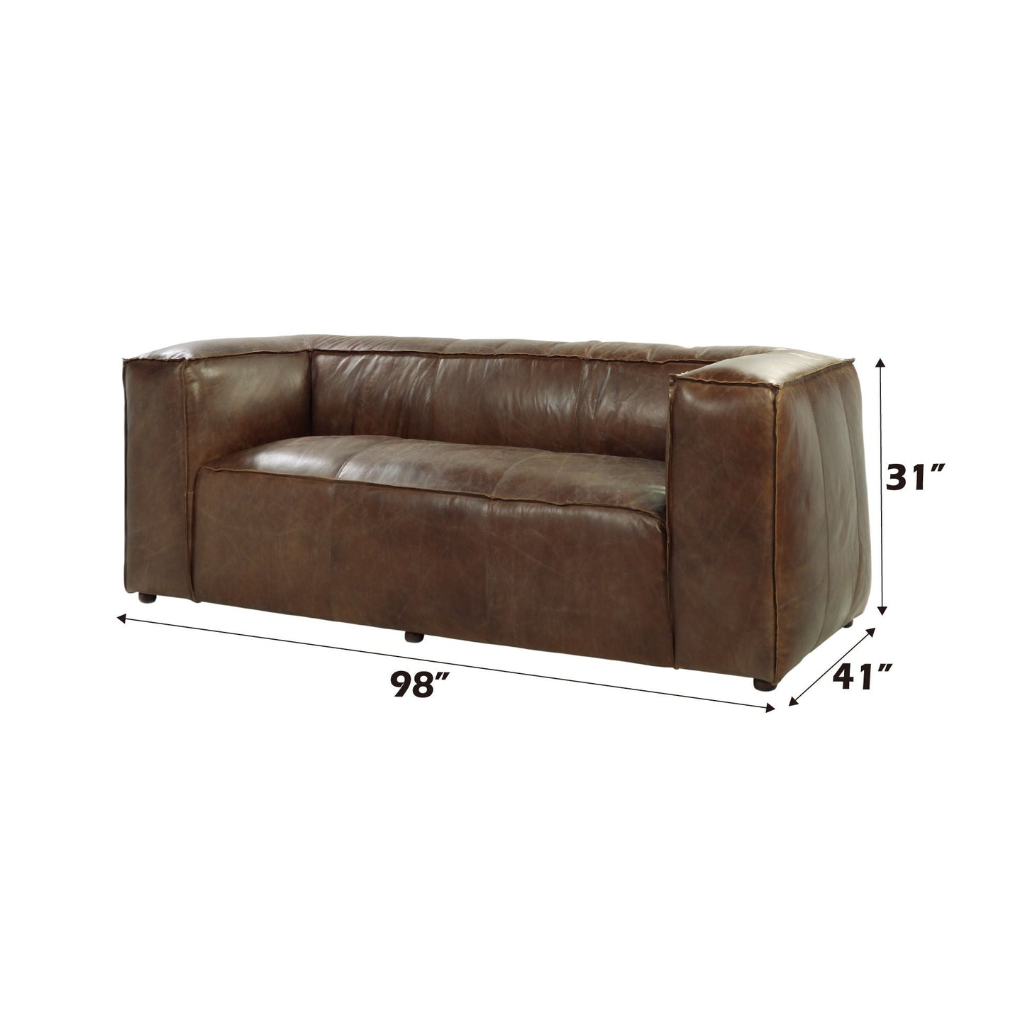 Brancaster Grain Leather Sofa - Brown