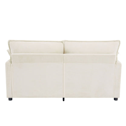 Modern Loveseat Sofa, Upholstered Couch With Side Storage Pockets