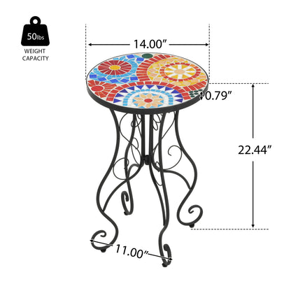 Outdoor Side Table, Colorful+Black