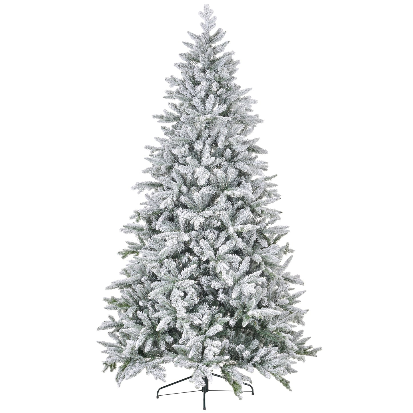 HOMCOM 8ft Snow Flocked Artificial Christmas Tree
