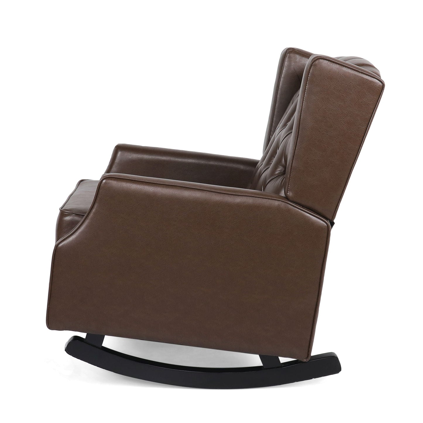 Amedou Contemporary Tufted Wingback Rocking Chair - Dark Brown
