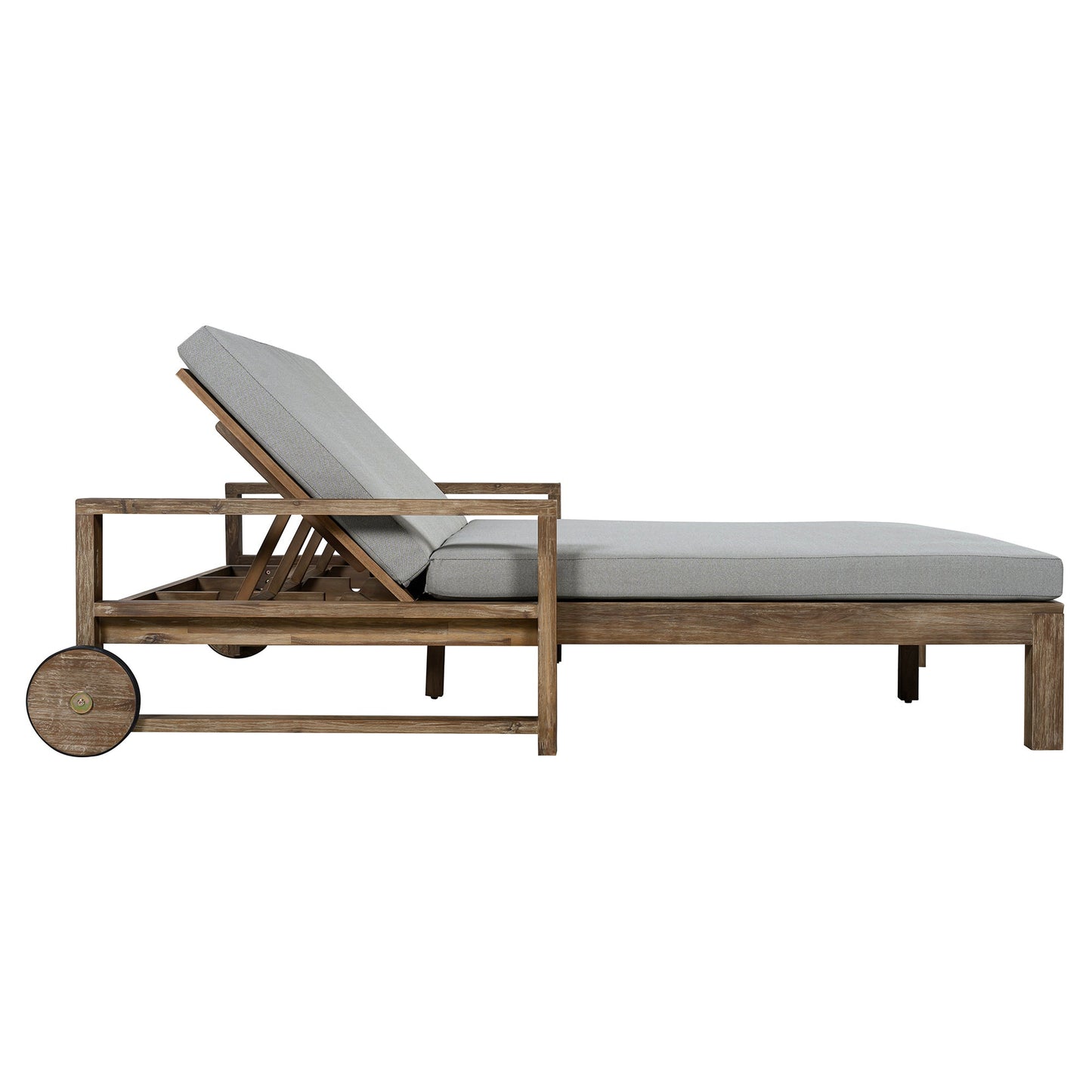 TREXM 1-Piece Farmhouse Wooden Outdoor Sunbed for 2 People