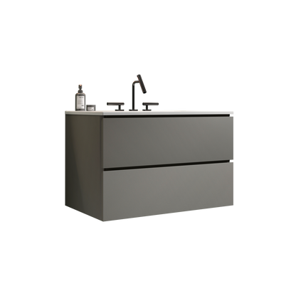 TIA 30" Wall Mount Space Grey Bathroom Vanity