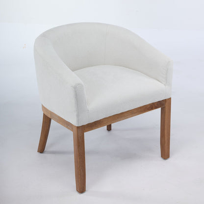 Mid Century Modern Upholstered Barrel Dining Chair with Arms