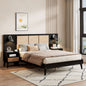 Bed Frame With 2 Nightstands Elegant Design With Lamps