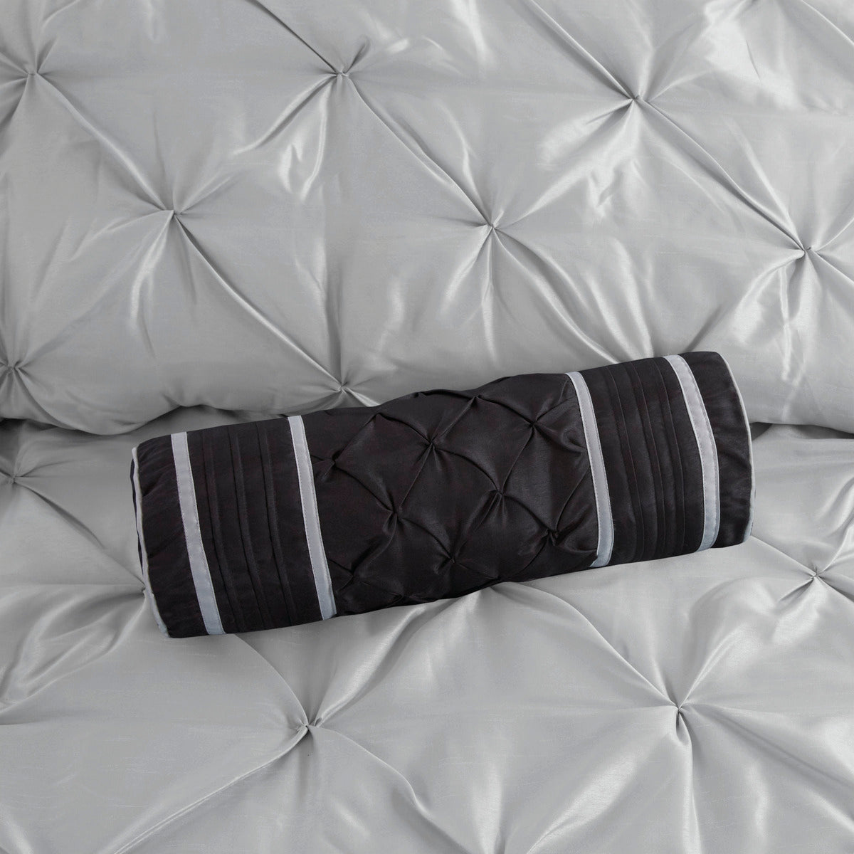 7 Piece Tufted Comforter Set Grey California King