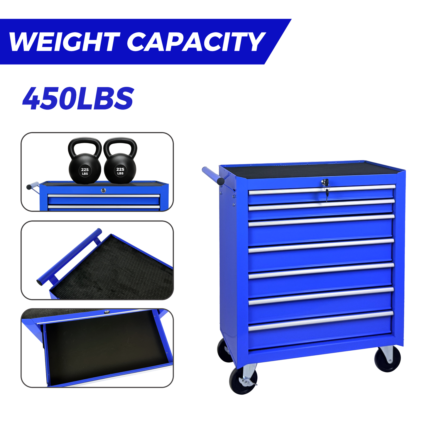 Rolling Tool Chest with 7-Drawer Tool Box with Wheels