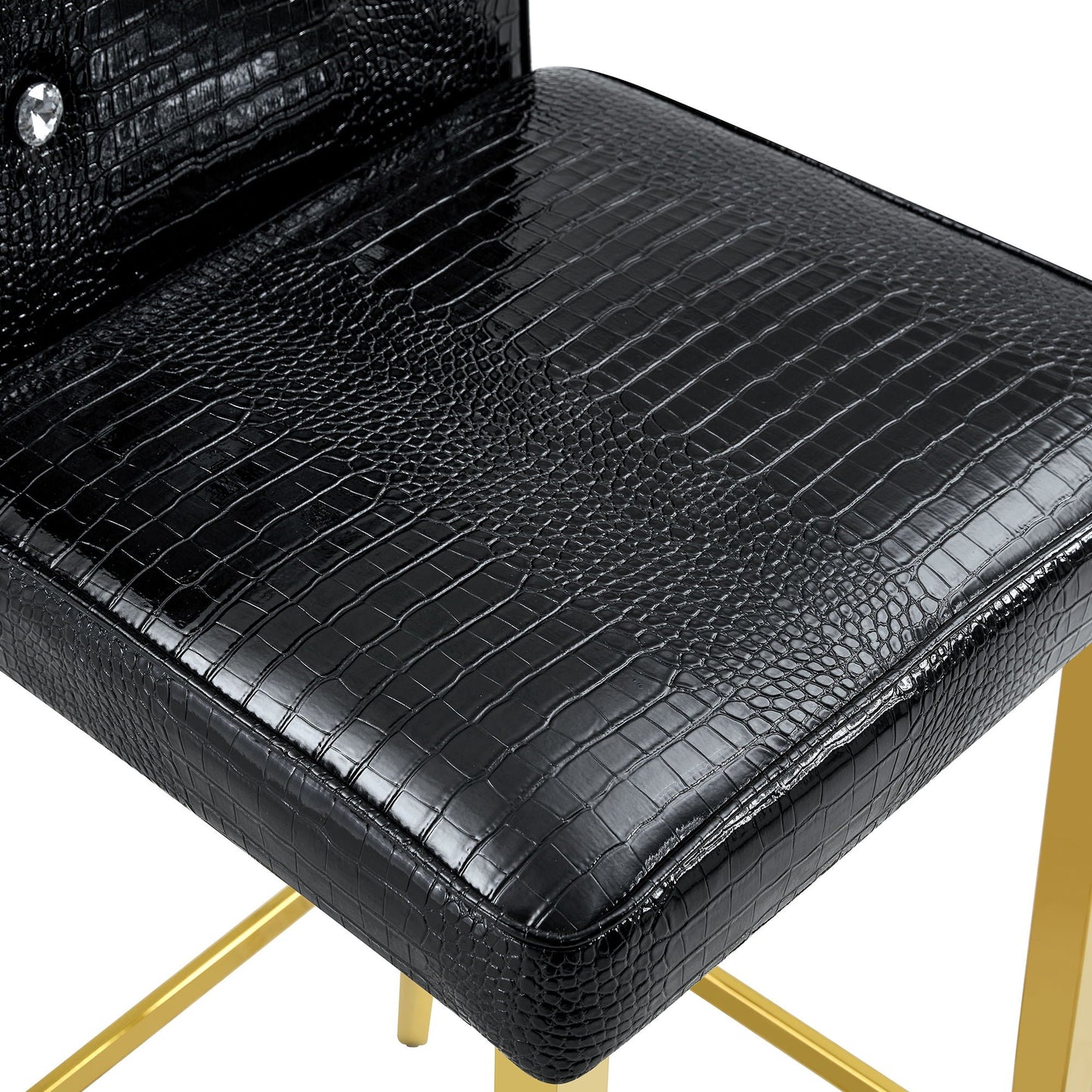 Bar Chairs With Crystal Clasp Design (Set of 2)