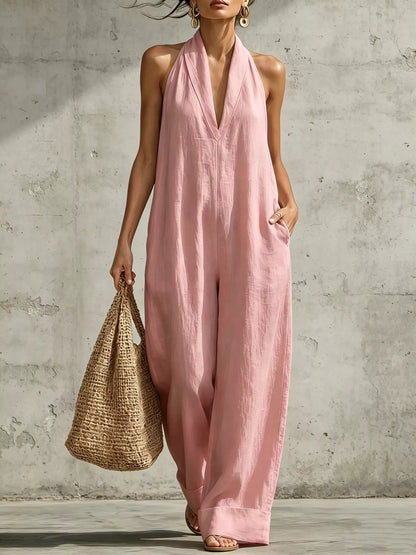 Halter Neck Wide-Leg Jumpsuit