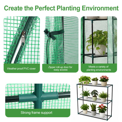 3 Tier Lean-To Portable Greenhouse